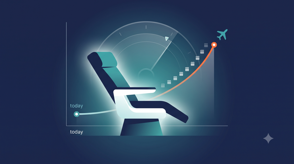 Premium cabin seats on a holiday charter flight