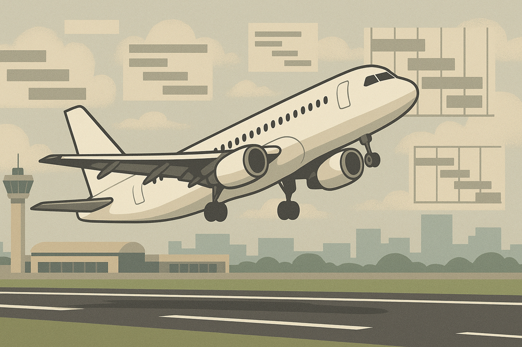 Airplane taking off from an airport